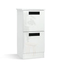 Meerveil Freestanding Bathroom Cabinet, White Color, 2 Drawers and Black Pulls