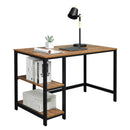 Meerveil Retro Industrial Computer Table for Home Office, with Open Storage Spaces