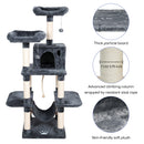 Meerveil Cat Scratching Tree, Light/Dark Grey/Beige Color, Middle Size, with Looking Platforms and Hammock
