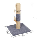 Meerveil Mini Cat Scratching Tree, Dark Grey Color, Has Cat Toy with Feathers