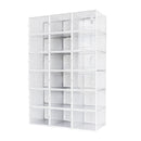 Meerveil PP Plastic Stackable Shoe Boxes, Transparent White, Set of 18L Size, Organizer with Door