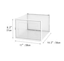 Meerveil PP Plastic Stackable Shoe Boxes, Transparent White, Set of 18L Size, Organizer with Door