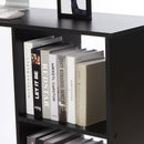 Meerveil L-shaped Computer Desk, White/Black Color, 2 Storage Compartments