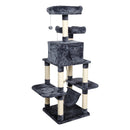 Meerveil Cat Scratching Tree, Light/Dark Grey/Beige Color, Middle Size, with Looking Platforms and Hammock