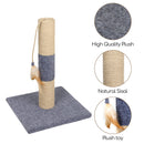 Meerveil Mini Cat Scratching Tree, Dark Grey Color, Has Cat Toy with Feathers