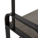 Meerveil Coat Rack, Antique /Warm Grey Wood Grain Color, with Shoe Storage Bench and Anti-tip Straps