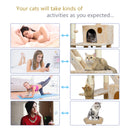 Meerveil Cat Scratching Tree, Light/ Dark Grey/Beige Color, Large Size, with Ladders and Looking Platforms