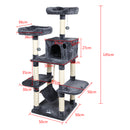 Meerveil Cat Scratching Tree, Light/Dark Grey/Beige Color, Middle Size, with Looking Platforms and Hammock