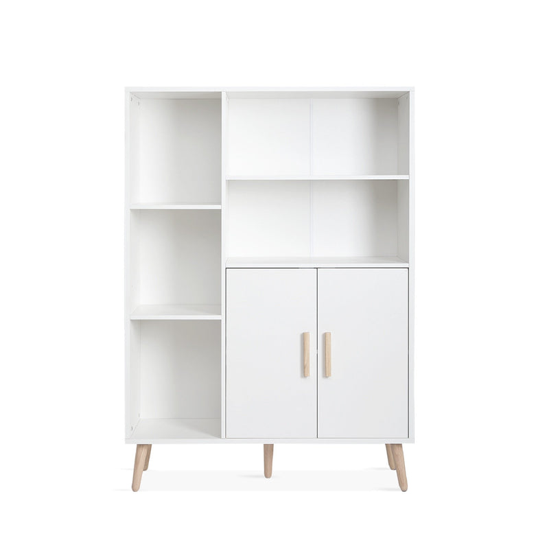 Meerveil Modern Storage Cabinet, White Color, Adjustable Partitions
