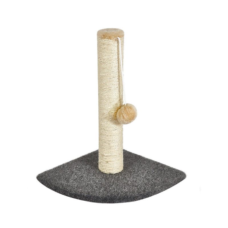 Meerveil Mini Cat Scratching Tree, Dark Grey Color, with a Hanging Cat Ball