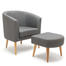 Meerveil Modern Armchair Set with Dual Purpose, Dark Grey Color, Equipped with Footstool