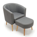 Meerveil Modern Armchair Set with Dual Purpose, Dark Grey Color, Equipped with Footstool