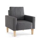 Meerveil Modern Armchair, Light/Dark Grey Color, Solid Wood Frame Inside