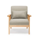 Meerveil Retro Armchair, Light/ Dark Grey Color, Oak Wood Frame