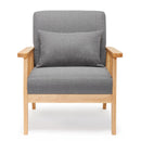 Meerveil Retro Armchair, Light/ Dark Grey Color, Oak Wood Frame