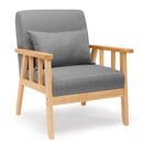 Meerveil Retro Armchair, Light/ Dark Grey Color, Oak Wood Frame