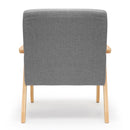 Meerveil Retro Armchair, Light/ Dark Grey Color, Oak Wood Frame