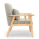 Meerveil Retro Armchair, Light/ Dark Grey Color, Oak Wood Frame