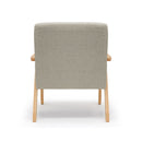 Meerveil Retro Armchair, Light/ Dark Grey Color, Oak Wood Frame