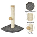 Meerveil Mini Cat Scratching Tree, Dark Grey Color, with a Hanging Cat Ball