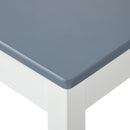 Meerveil Dining Table and Chairs Set, White&Blue/Natural Wood Color, Classic Style, Solid Pine Wood