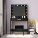 Meerveil Black Dressing Table  with LED Lights