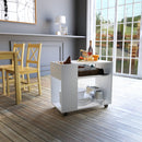 Meerveil Modern Simple Style Printer Cart, White Color, File Cabinet with Adjustable Partition and Universal Wheel