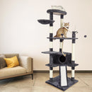 Meerveil Cat Scratching Tree, Light/Dark Grey/Beige Color, Large Size, with Stairs, Berths, Jumping Platforms