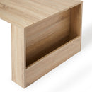 Meerveil Wood Modern Coffee Table, White and Oak Color, Extendable Adjustable Direction