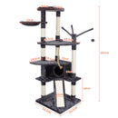 Meerveil Cat Scratching Tree, Light/Dark Grey/Beige Color, Large Size, with Stairs, Berths, Jumping Platforms