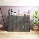 Meerveil Sideboard, Grey Color, Push-Open Design with 2 Drawers and 3 Doors