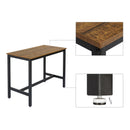 Meerveil Retro Industrial Bar Table Sets, Dark Wood Grain Color