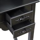 Meerveil Modern Dressing Table, White Color, with 3 Rotating Mirrors and Stool