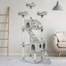 Meerveil Cat Scratching Tree, Light/ Dark Grey/Beige Color, Large Size, with Ladders and Looking Platforms