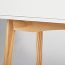 Meerveil Dressing Table, White Color, with Round Mirror and Stool