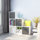 Meerveil 6 Cubes Bookcase, White Color, Trapezoid Storage Unit