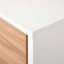 Meerveil Modern Style Coffee Table, White Color, with 2 Drawers, Solid Wood Legs