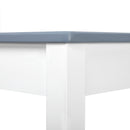 Meerveil Dining Table and Chairs Set, White&Blue/Natural Wood Color, Classic Style, Solid Pine Wood