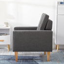 Meerveil Modern Armchair, Light/Dark Grey Color, Solid Wood Frame Inside