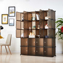 Meerveil Bedroom PP Storage Wardrobe, 12/20 Cubes, Transparent