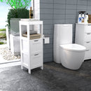 Meerveil Simple Bathroom Cabinet, White Color, Single Raw, 2 Drawers