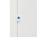 Meerveil Modern Minimalist Style Storage Cabinet, White + Oak Color, 4 Chest of Drawers without Handle, Solid Wood Legs