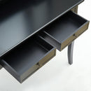 Meerveil Classic Dressing Table, Black/White Color, Providing a Large Mirror, Drawers and Printed Stool