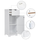Meerveil Simple Bathroom Cabinet, White Color, Single Raw, Drawer, and Door