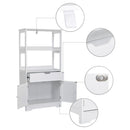 Meerveil Simple Bathroom Cabinet, White Color, The Upper Open Space, Single Drawer and Door