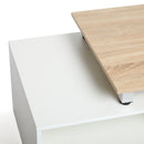 Meerveil Wood Modern Coffee Table, White and Oak Color, Extendable Adjustable Direction
