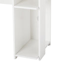 Meerveil Computer Desk, White Color, Workstation with Storage Compartment and Cable Management Hole