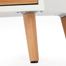 Meerveil Modern Style Coffee Table, White Color, with 2 Drawers, Solid Wood Legs