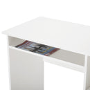 Meerveil Computer Desk, White Color, Workstation with Storage Compartment and Cable Management Hole