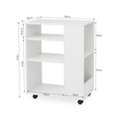 Meerveil Modern Simple Style Trolley, White Color, with Adjustable Partition and Universal Wheel